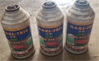 Lot of 3 Cans of Maxi-Frig Red Dye Tel