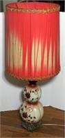 Fancy Vintage Glass Lamp With Applied Floral
