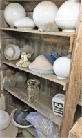 Collection of Vintage Lamp Globes & Glass