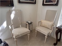 PAIR OF HIGH BACK CHAIRS