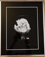 Signed Campbell Kitten in Glass Print