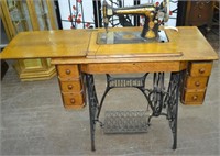 Antique Singer Tredle Cabinet Sewing Machine