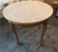 Marble Top Table 24"Dx22"H