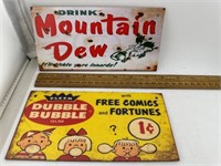 Mt. Dew & Dubble Bubble wood signs