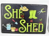 She Shed metal sign reproduction