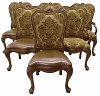 (6) THOMASVILLE LEATHER-SEAT DINING CHAIRS