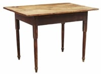 NEW HAMPSHIRE RED WASH WORK TABLE, 19TH C.