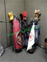 (3) Sets of Golf Clubs and Bags