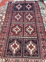 Hand Knotted Persian Hamedan Rug 4x6 ft