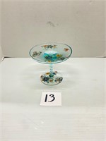 Hand Painted Glass Blown Small Cake Stand