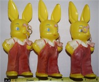 (3) Vtg Knickerbocker Plastic Easter Bunny Figures