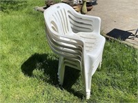 Plastic Lawn Chairs, Qty: 5