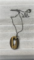 925 Sterling Silver Chain With Tiger Eye Jesus Fis