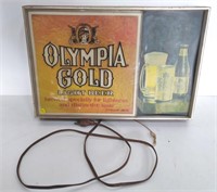 VINTAGE OLYMPIA GOLD ELECTRIC BEER SIGN