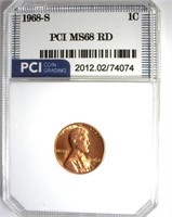 1968-S Cent MS68 RD LISTS $7400