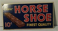 Cardboard Litho Horseshoe Chewing Tobacco Sign