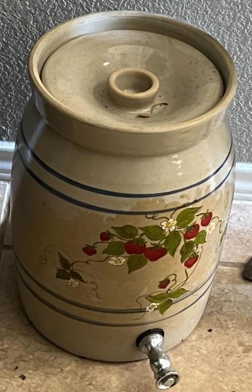Handmade Pottery Crock and Spout
