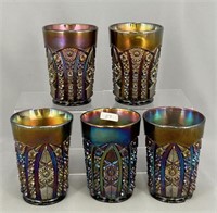 Lot of 5 lg size Octagon tumblers - purple