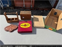 Box of wood items