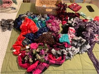 Basket full women’s scarves- many with tags