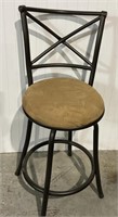 Metal Stool With Suede Seat Swivel