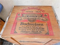 Budweiser wooden box with Clydesdales on lid,