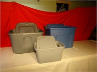 (3) Plastic Tubs w/ lids