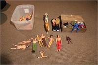Tote Full of Old Toys - Horses, Barbies, Action