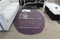 Oval Purple with flowers area rug