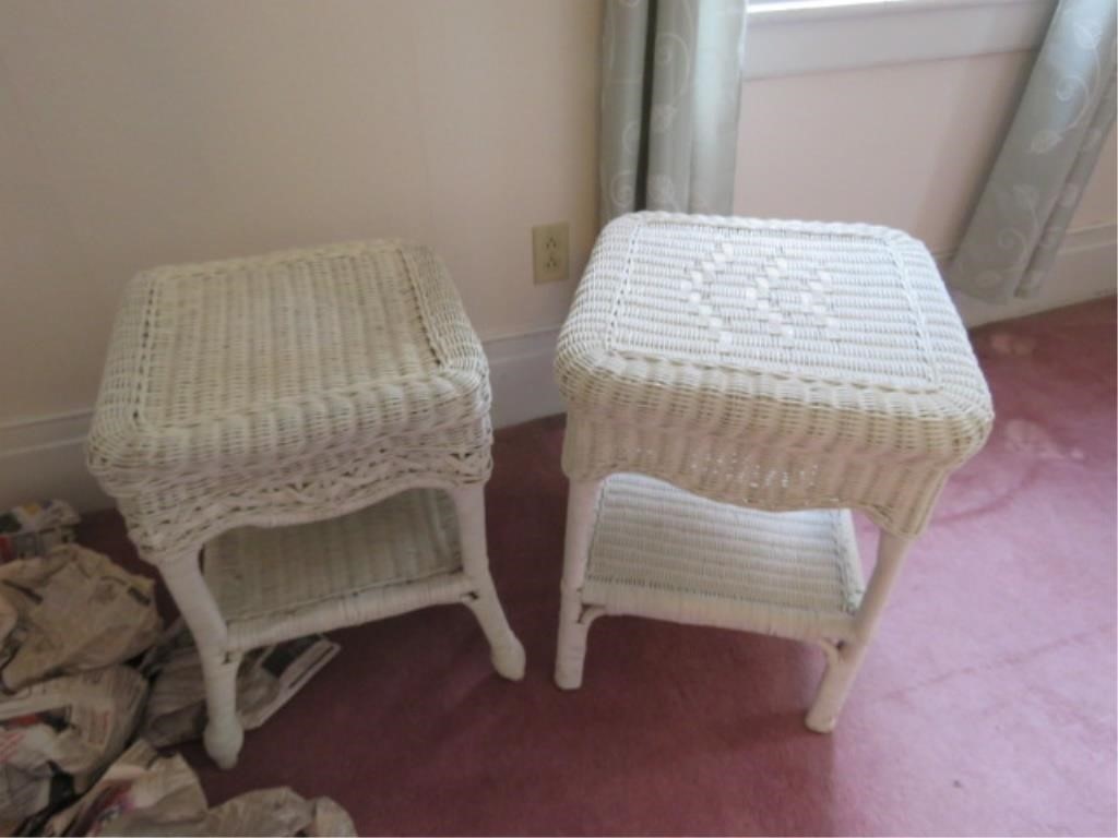 2 WICKER SIDE TABLES - NO MATCHING