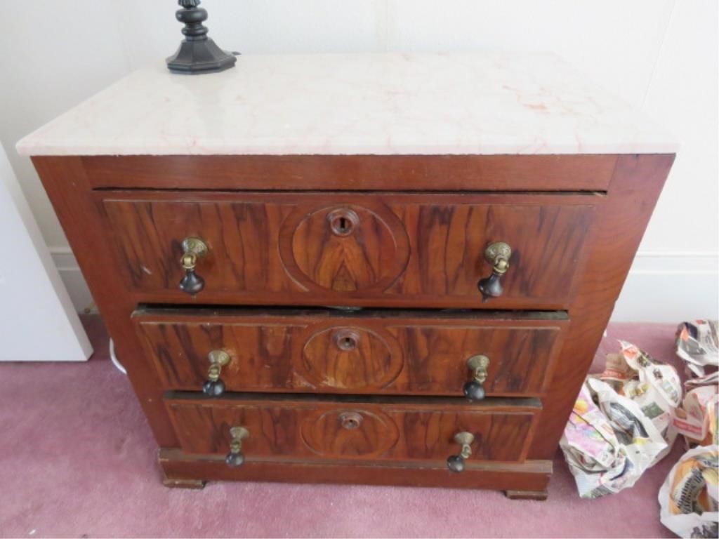 MARBLE TOP DRESSER WITH 3 DRAWERS - BRING