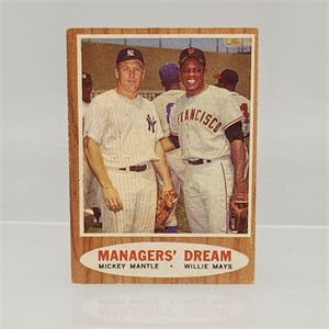 1962 TOPPS MANAGERS' DREAM NO. 18 MANTLE MAYS