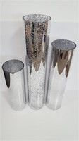 Unique 3-Piece Mercury 12" 16" & 19.6" Glass Vases