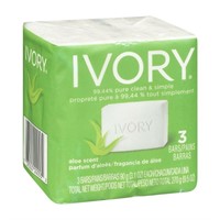 Ivory Bar Soap with Aloe Scent - 3 Count, 99.44% P