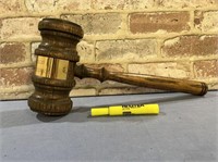 LARGE WOOD GAVEL "SENATOR BOB GLASGOW -