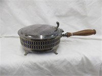 VINTAGE FOOTED CRUMB BUTLER WITH COBALT BLUE