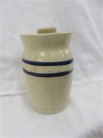 SMALL BUTTER CHURN CROCK WITH LID 6.25"T
