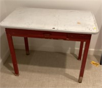 Vintage 26x41 enamel top work table