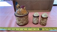 Vintage Chicken Hand painted Tilso Japan Grease