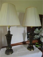2 NICE HEAVY BRASS LAMPS - PICK UP ONLY