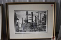 Framed Steam ship Print 21" x 27"  Signed and