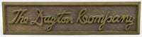 Vintage Brass Toned Dayton Company Plaque