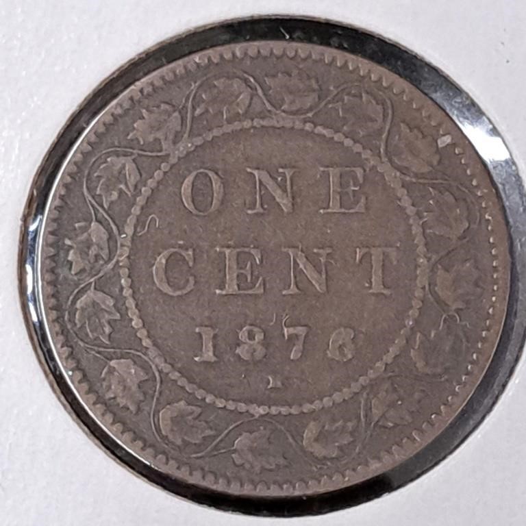 1876 H Canadian Large Cent