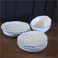 Butterfly Dinnerware Plates Salad Plates Soup Bowl