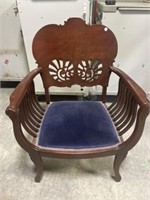 Saddle Chair With Fabric Seat, 27x19x36 "