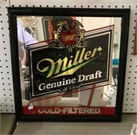 Miller Genuine Draft advertising mirror sign