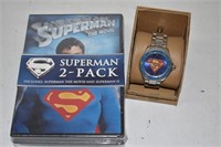 New DC Comics Superman Watch & DVD 2 Pack