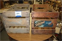 2 VINTAGE WOODEN BOXES