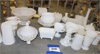 MILK GLASS SHELF LOT