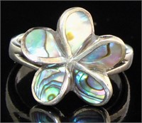 Beautiful Natural Abalone Flower Ring